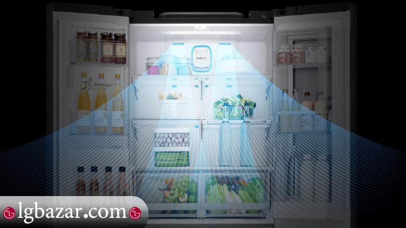 ابعاد و اندازه های یخچال ساید بای ساید الجی مدل X39 دودی 